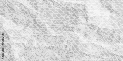 Unique abstract background combining a realistic gray crumpled paper texture with an organic reptilian scales pattern. This high-detail fusion offers a raw