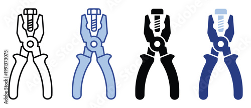 Pliers clamping a bolt icon representing industrial maintenance, repair, construction, and engineering tasks for professional service.