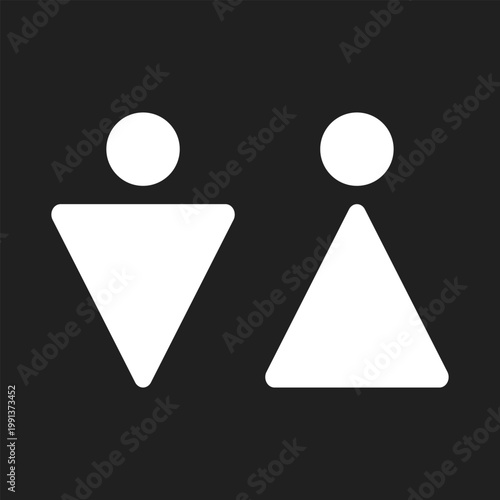 man and woman icon, restroom door pictogram, public toilet sign, female and male symbol, ladies and gentlemen wc