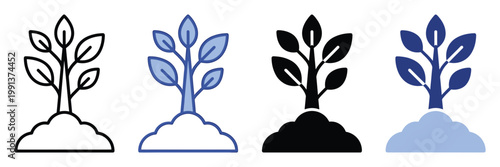 Simple plant sprout icon representing new beginnings agriculture and sustainable practices ideal for digital applications