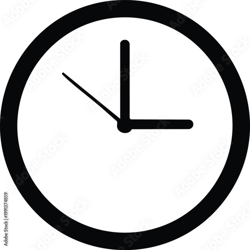Black and white analog clock showing time at 3:00 three o'clock