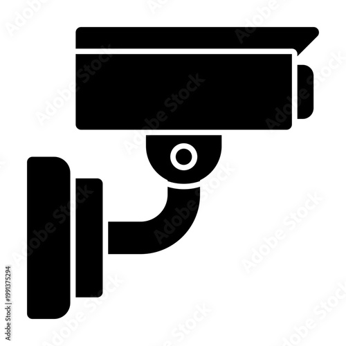Surveillance Camera icon illustration. This is a vector single icon with a solid style. It is suitable for various purposes, including website design, mobile app design, and logo design.