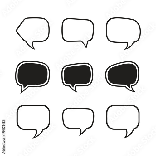 Speech Bubble Outline Icon Set Vector Design, ai generated