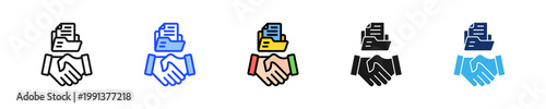 Board Agreement Icon Collection With Multiple Styles