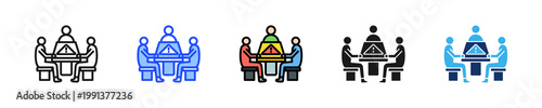 Crisis Meeting Icon Collection With Multiple Styles