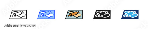 Dough Roller Icon Collection With Multiple Styles