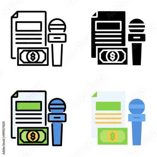 News icon collection of various styles for design branding, print and digital media