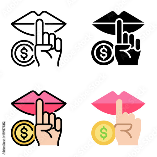 Silence icon collection of various styles for design branding, print and digital media