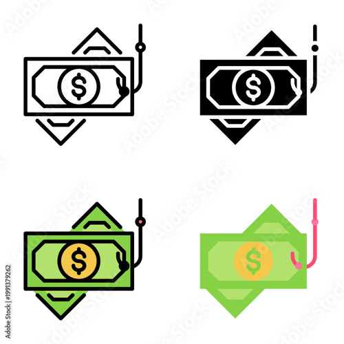 Bait icon collection of various styles for design branding, print and digital media