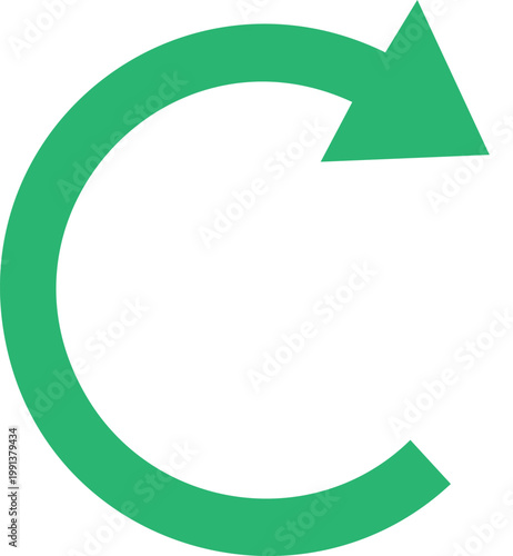 Green circular arrow symbol representing refresh or renewal curve