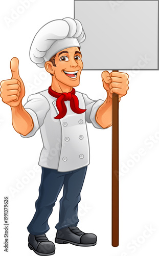 A chef or baker cartoon coo...