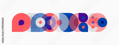 Abstract colorful overlapping circles create dynamic composition. Modern design, simple shapes, vibrant hues present playful aesthetic.