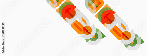 Retro typography design features layered text elements. Orange, green, teal hues create vintage aesthetic. Minimalist composition.