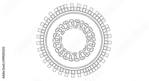 Detailed circular gear mechanical structure.