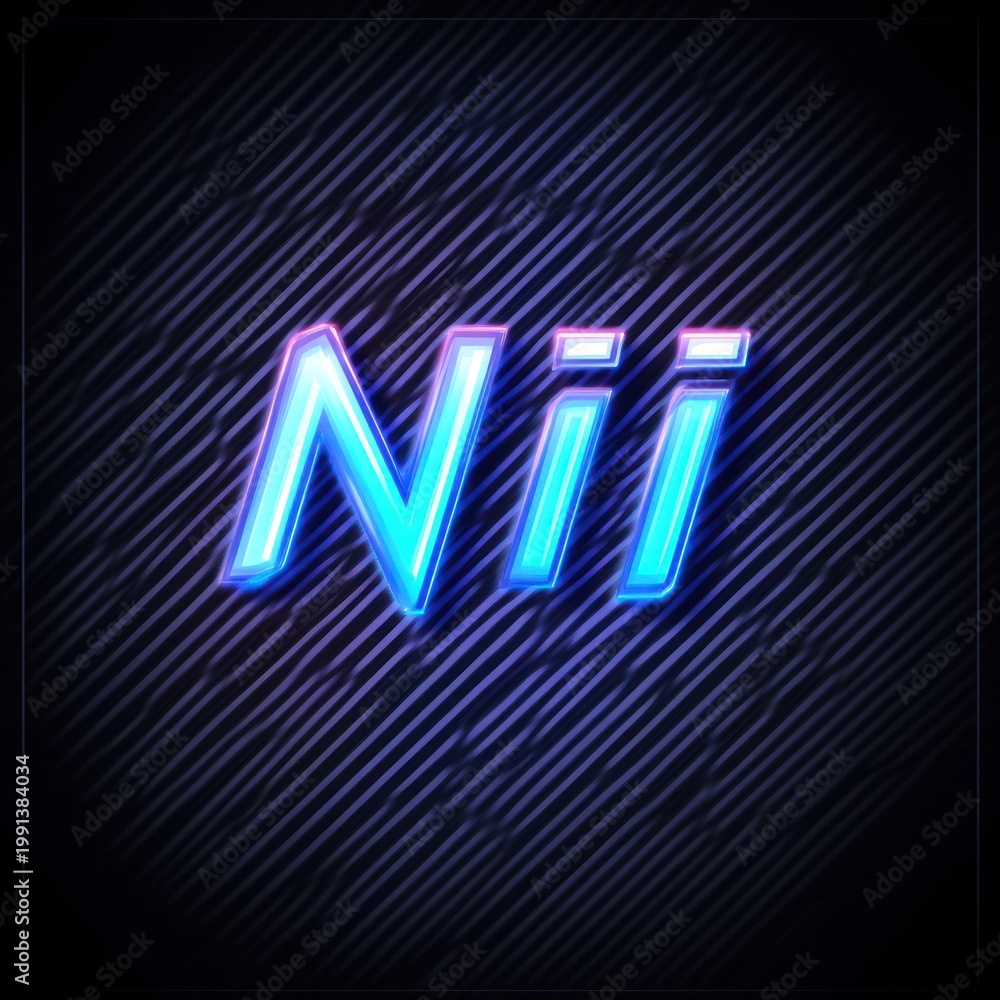 Fototapeta premium Illuminated blue and purple text 