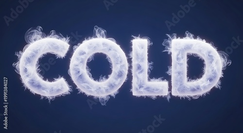 Frozen Text with Icy Effect Background.