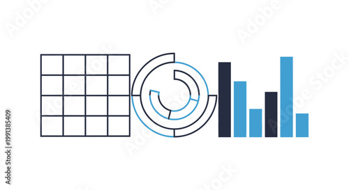 Business data analysis graph chart.
