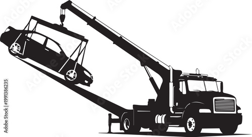 Tow truck, car recovery, vehicle transport, lifting crane