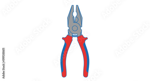 Pliers with red and blue handles.