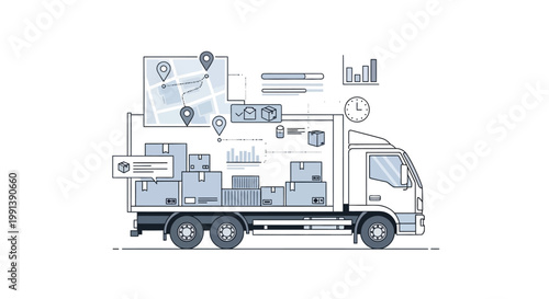 Detailed illustration of a delivery truck.