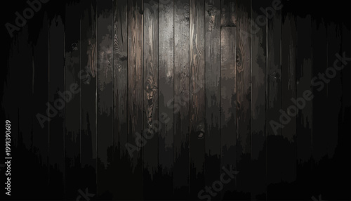 empty wooden table with smoke float up on dark background