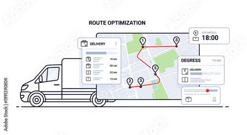 Truck Route Optimization Logistics Delivery.