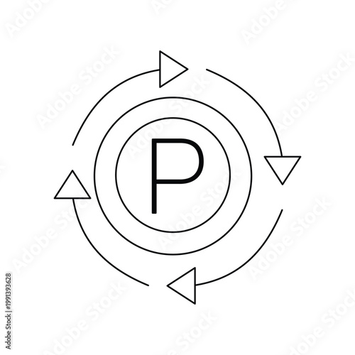 Point circulation icon with arrows Loyalty program cycle and cashback reward concept Vector.Editable stroke, Vector illustration, Line art Icon, Symbols.