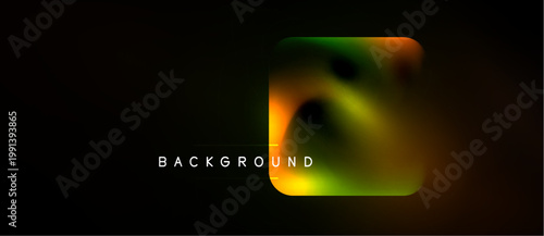 Abstract colorful blur. Dark background highlights vibrant square shape. Modern design element, simple composition.