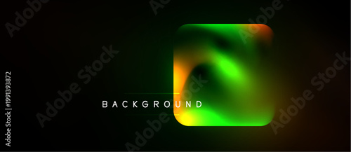 Abstract fluid shape, vibrant colors, dark background. Text reads background, simple design, modern aesthetic.