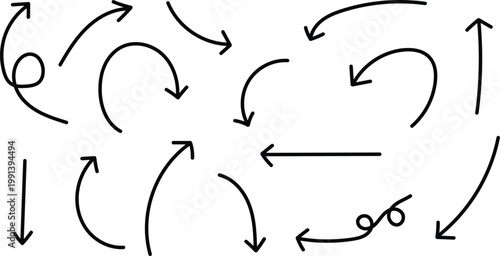 Hand drawn arrows a collection of sketchy directional indicators for design illustration