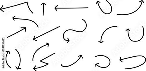 Hand drawn arrows a collection of sketchy directional indicators for design illustration