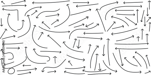 Intricate hand drawn arrow maze a complex pattern for puzzles and abstract art