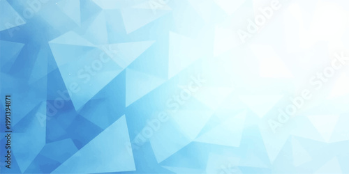 Abstract blue geometric background featuring a futuristic polygonal pattern with light textured triangle shapes and an origami style digital vector design for a creative wallpaper backdrop