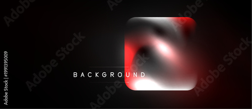 Abstract fluid shape, red and silver hues, dark background. Text reads background. Modern design element, vibrant colors, smooth gradients.