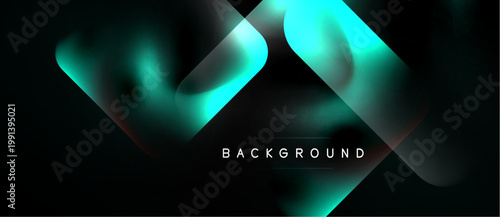 Abstract fluid shapes, teal hues, dark background. Modern design, gradient effects, minimalist aesthetic. Text reads background.