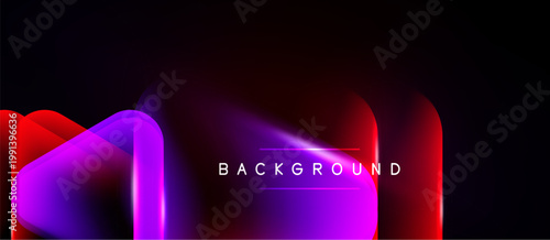 Abstract neon waves, vibrant colors, dark background. Modern design element, perfect for digital projects. Smooth gradients create dynamic visual effect.