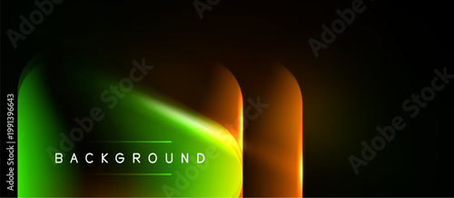 Dark backdrop features vibrant neon overlay. Gradient colors blend, creating modern aesthetic. Text reads BACKGROUND. Smooth curves define shape.