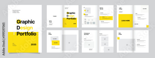 Minimalist Clean Graphic Design Portfolio Layout Template Professional Creative design