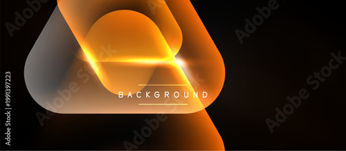 Abstract orange design. Dynamic flowing shapes create modern background. Bright highlights add depth, contrast against dark space.