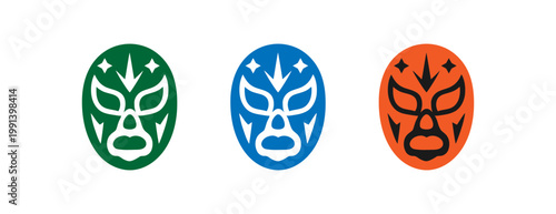 Fotografía Luchador wrestling masks in different colors