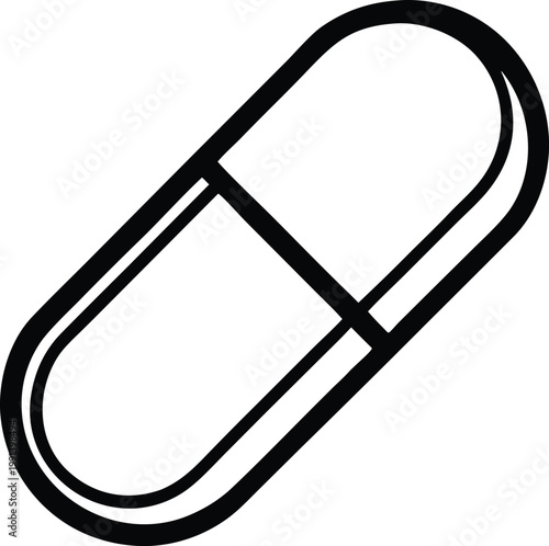 Black capsule pill icon