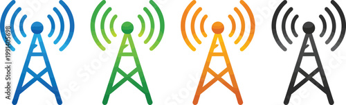 Wireless engineering icons for spectrum management frequency allocation system and radio resource control
