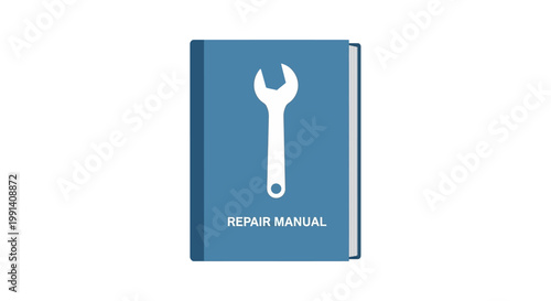 Blue repair manual book cover tool.