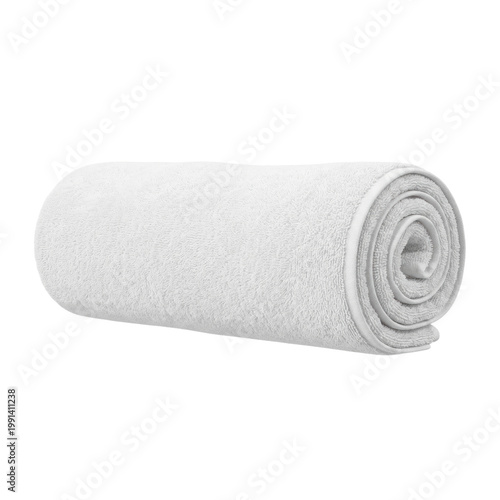 Wallpaper Mural Rolled white terry cloth towel isolated on transparent background, fluffy texture with clean edge, domestic hygiene and spa relaxation element Torontodigital.ca