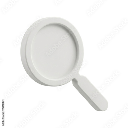 Wallpaper Mural Isolated white 3D magnifying glass icon, search symbol, find tool, clear visual representation of investigation and discovery on transparent background Torontodigital.ca