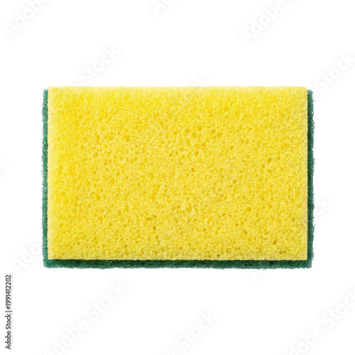 Wallpaper Mural Yellow kitchen sponge with green abrasive side for cleaning dishes, isolated on a transparent background, household cleaning tool Torontodigital.ca