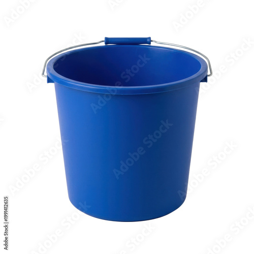 Wallpaper Mural Isolated blue plastic bucket with metal handle, studio shot on transparent background, essential cleaning and utility tool Torontodigital.ca