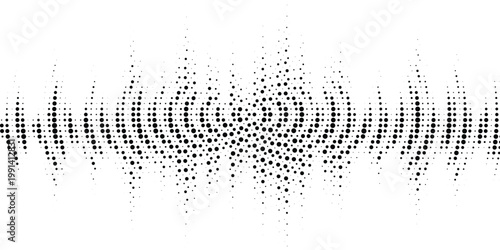Halftone radial dotted background. Square dots comic gradient texture. Concentric fading gradation wallpaper. Black white rough grit overlay. Grunge gritty circular pop art cartoon backdrop. Vector