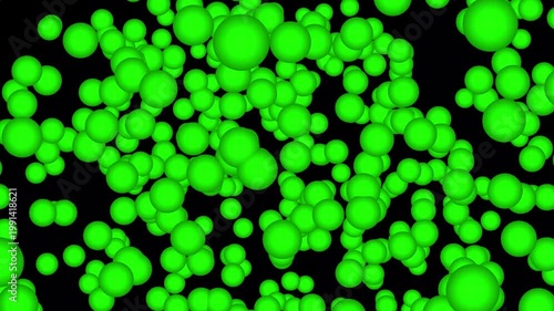 Dynamic glowing ball movement green color with cc ball action effects and colorful particle explosion in a dark background for cinematic overlays and modern digital marketing