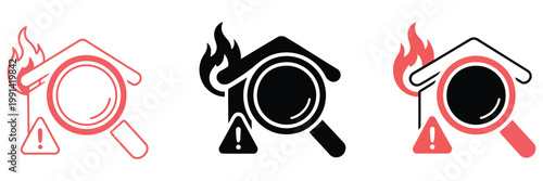 Investigation symbol icon, minimal vector design featuring search, analysis, and discovery elements, suitable for forensic work, data analysis, security review, and research-related graphics.